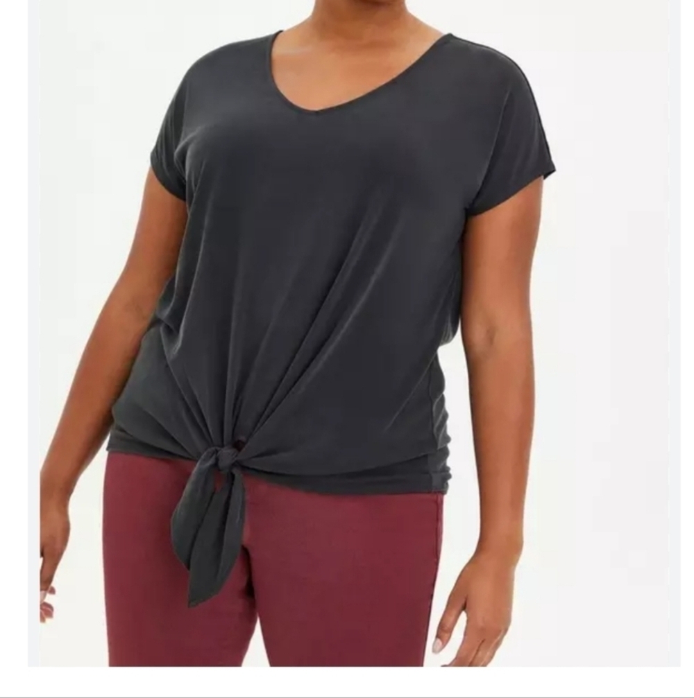 Torrid Cupro tie front dolmman sleeve tshirt